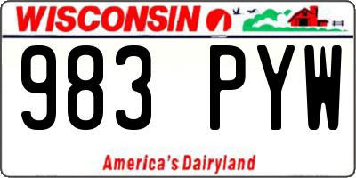 WI license plate 983PYW