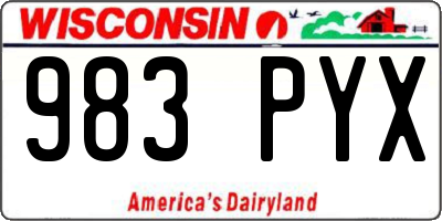 WI license plate 983PYX