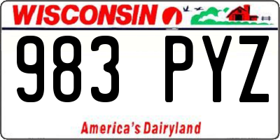 WI license plate 983PYZ