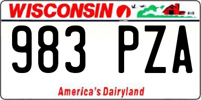 WI license plate 983PZA