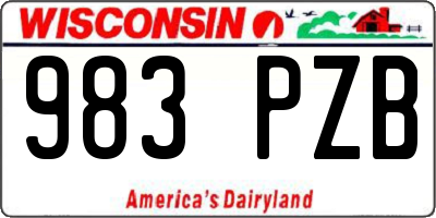 WI license plate 983PZB