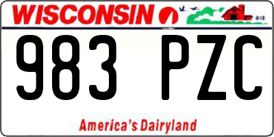 WI license plate 983PZC