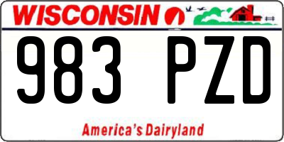 WI license plate 983PZD