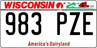 WI license plate 983PZE