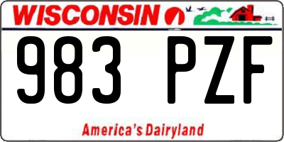 WI license plate 983PZF