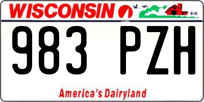 WI license plate 983PZH