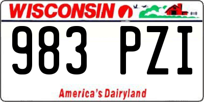 WI license plate 983PZI