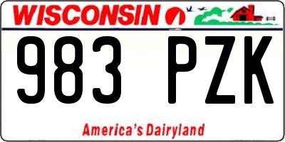 WI license plate 983PZK