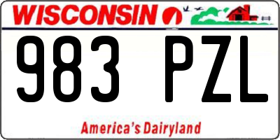WI license plate 983PZL