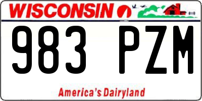 WI license plate 983PZM