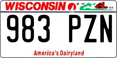 WI license plate 983PZN