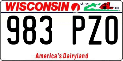 WI license plate 983PZO
