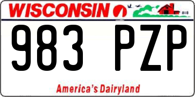 WI license plate 983PZP