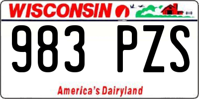 WI license plate 983PZS