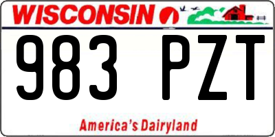 WI license plate 983PZT