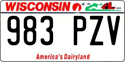 WI license plate 983PZV