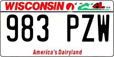 WI license plate 983PZW