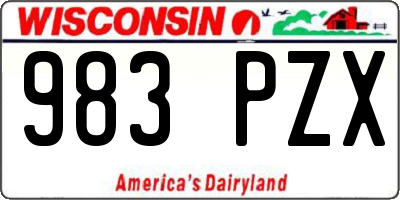WI license plate 983PZX