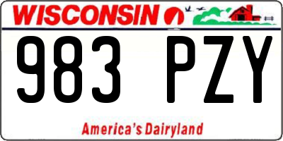 WI license plate 983PZY