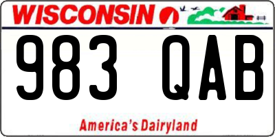 WI license plate 983QAB