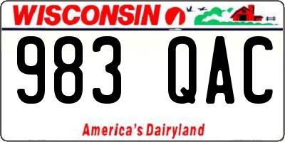 WI license plate 983QAC