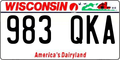 WI license plate 983QKA