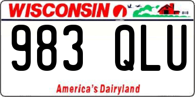 WI license plate 983QLU