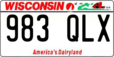 WI license plate 983QLX