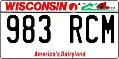 WI license plate 983RCM