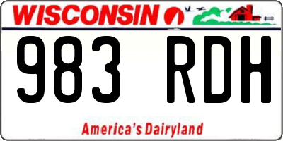 WI license plate 983RDH