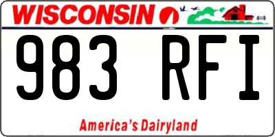 WI license plate 983RFI