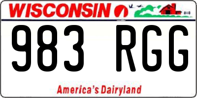 WI license plate 983RGG