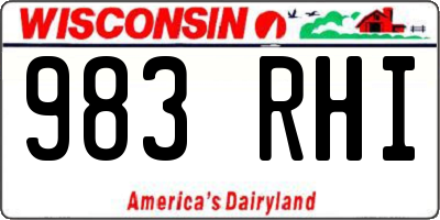 WI license plate 983RHI