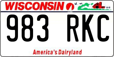 WI license plate 983RKC