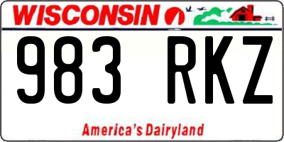 WI license plate 983RKZ