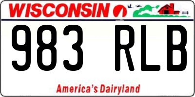 WI license plate 983RLB
