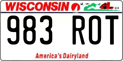WI license plate 983ROT