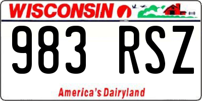 WI license plate 983RSZ