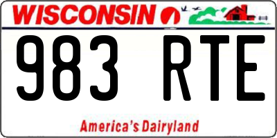 WI license plate 983RTE