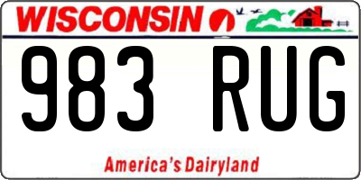 WI license plate 983RUG