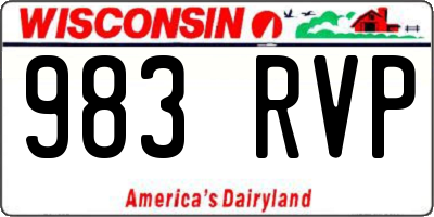 WI license plate 983RVP