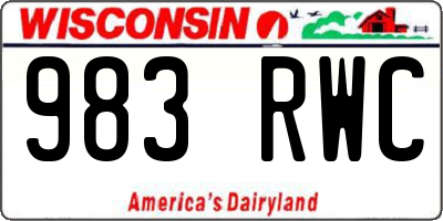 WI license plate 983RWC