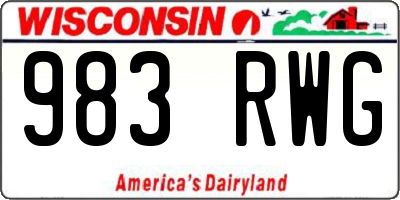 WI license plate 983RWG
