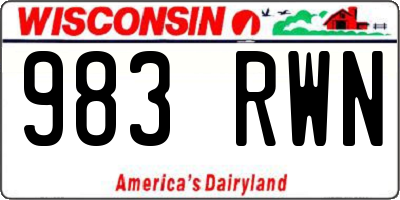 WI license plate 983RWN