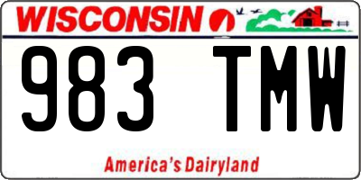 WI license plate 983TMW
