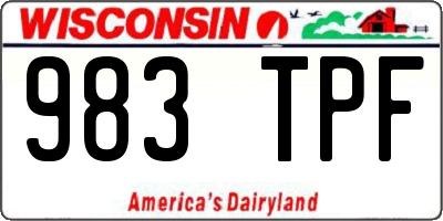 WI license plate 983TPF