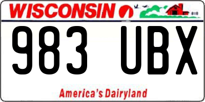WI license plate 983UBX