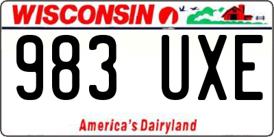 WI license plate 983UXE
