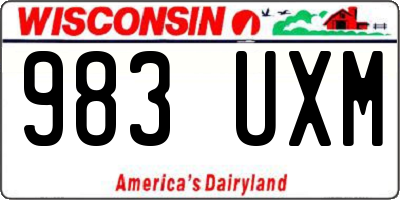 WI license plate 983UXM