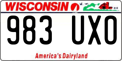 WI license plate 983UXO